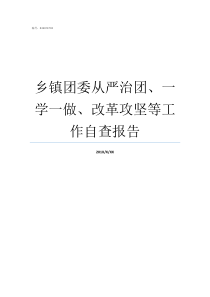 乡镇团委从严治团一学一做改革攻坚等工作自查报告乡镇团委一般在哪