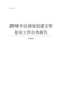 2016年法规处创建文明处室工作自查报告