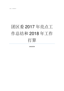 团区委2017年亮点工作总结和2018年工作打算2017年民诉修改亮点