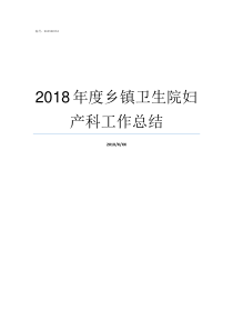 2018年度乡镇卫生院妇产科工作总结2018年卫生室总结