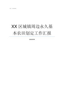 XX区城镇周边永久基本农田划定工作汇报XX不X成语