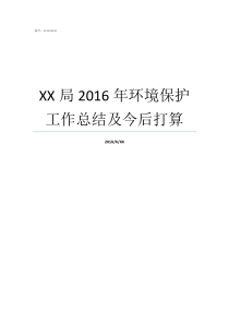 XX局2016年环境保护工作总结及今后打算年度环境保护工作总结