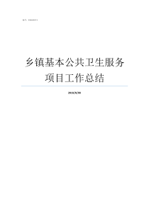 乡镇基本公共卫生服务项目工作总结乡镇公共卫生是干啥的