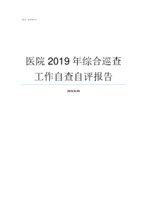 医院2019年综合巡查工作自查自评报告2018全国医院综合排名