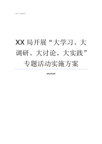 XX局开展大学习大调研大讨论大实践专题活动实施方案