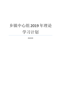 乡镇中心组2019年理论学习计划