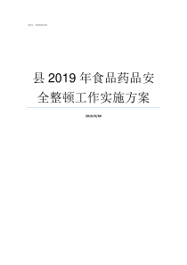 县2019年食品药品安全整顿工作实施方案2019食品安全