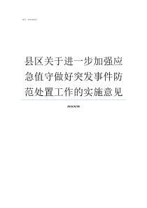 县区关于进一步加强应急值守做好突发事件防范处置工作的实施意见县局三个加强