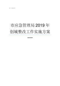 市应急管理局2019年创城整改工作实施方案四川省应急管理局最新消息