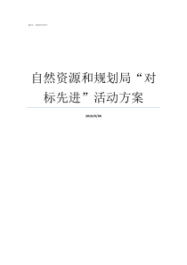 自然资源和规划局对标先进活动方案自然资源和规划局前身