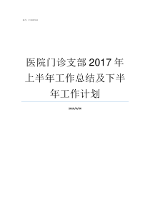 医院门诊支部2017年上半年工作总结及下半年工作计划2017年支部党员大会记录