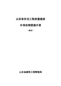 山东省住宅工程质量通病专项治理措施手册