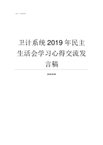 卫计系统2019年民主生活会学习心得交流发言稿2019年上半年工作总结卫计