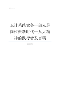 卫计系统党务干部立足岗位做新时代十九大精神的践行者发言稿党务干部是指