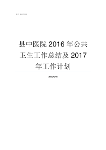 县中医院2016年公共卫生工作总结及2017年工作计划广安门中医院是公