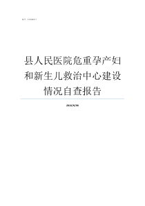 县人民医院危重孕产妇和新生儿救治中心建设情况自查报告危重孕产妇监测