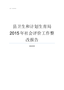 县卫生和计划生育局2015年社会评价工作整改报告