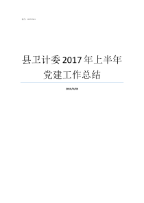 县卫计委2017年上半年党建工作总结