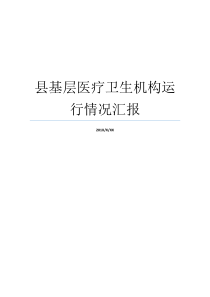 县基层医疗卫生机构运行情况汇报基层医疗机构建设基层医疗机构建设