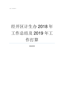 经开区计生办2018年工作总结及2019年工作打算计生办