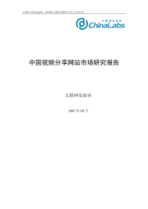 中国视频分享网站市场研究报告