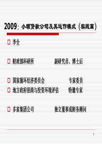 小额贷款公司及其运作模式