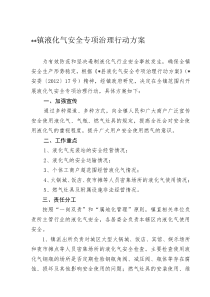 xx镇液化气安全专项治理行动方案