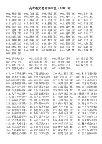 高考语文易错字大全(1000词)