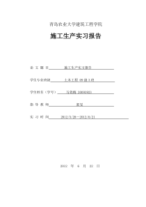 土木工程施工实习报告