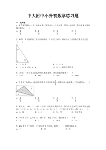 中大附中考前必做100题及答案