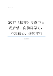 2017榜样专题节目观后感向榜样学习不忘初心继续前行2017榜样节目10个人物