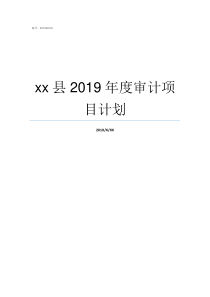 xx县2019年度审计项目计划2019审车最新规定