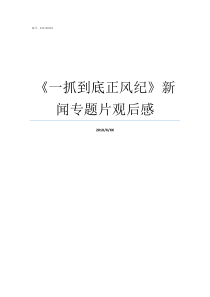 一抓到底正风纪新闻专题片观后感再次看一抓到