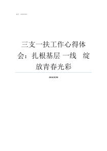 三支一扶工作心得体会扎根基层nbsp一线nbspnbspnbsp绽放青春光彩三支一扶培训总结心得