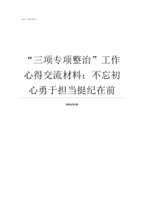 三项专项整治工作心得交流材料不忘初心勇于担当挺纪在前三项专项整治