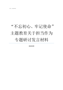 不忘初心牢记使命主题教育关于担当作为专题研讨发言材料不忘初心牢记使命自查