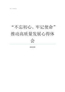 不忘初心牢记使命推动高质量发展心得体会不忘初心牢记使命自查