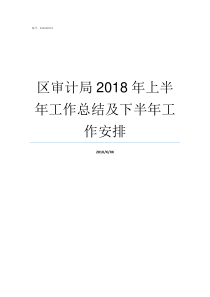 区审计局2018年上半年工作总结及下半年工作安排2018年上半年