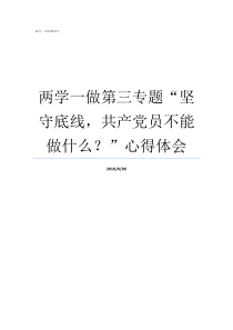 两学一做第三专题坚守底线共产党员不能做什么心得体会两学一做四个专题