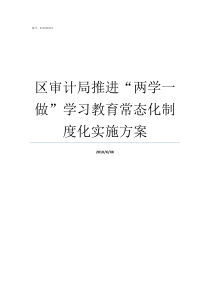 区审计局推进两学一做学习教育常态化制度化实施方案推进两学一做以什么为重点