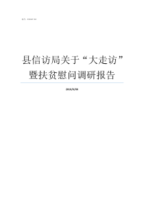 县信访局关于大走访暨扶贫慰问调研报告