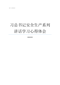 习总书记安全生产系列讲话学习心得体会