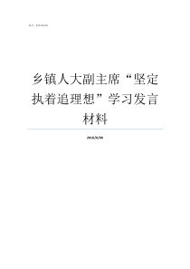 乡镇人大副主席坚定执着追理想学习发言材料当了6年乡镇人大副主席