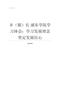 乡镇长nbsp浦东学院学习体会学习发展理念坚定发展信心上海建桥学院