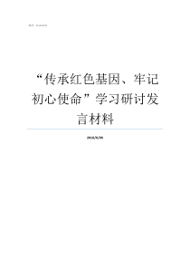 传承红色基因牢记初心使命学习研讨发言材料牢记使命传承红色基因