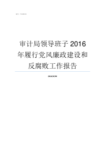 审计局领导班子2016年履行党风廉政建设和反腐败工作报告