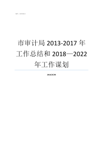 市审计局20132017年工作总结和20182022年工作谋划审计局2019年上半年工作总结