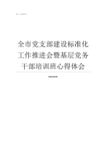 全市党支部建设标准化工作推进会暨基层党务干部培训班心得体会