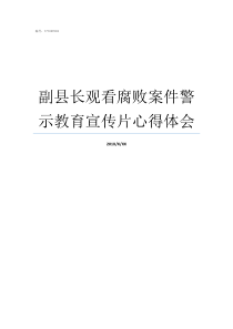 副县长观看腐败案件警示教育宣传片心得体会案件警情编号