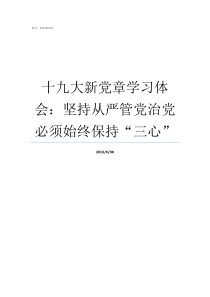 十九大新党章学习体会坚持从严管党治党必须始终保持三心